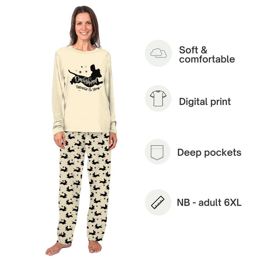 Dachshund Through The Snow Funny Dog Pajamas Family Dachshund Through The Snow Funny Dog Pajamas Family
