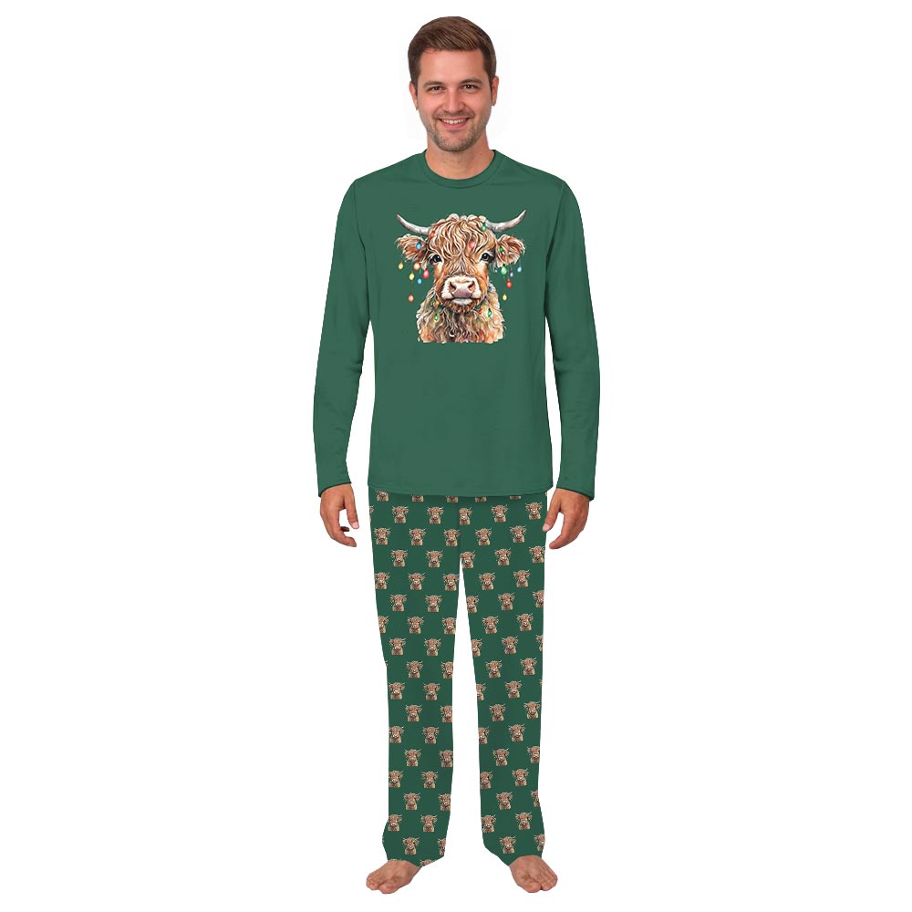 Highland Cow Christmas Matching Pajama Set Dog Highland Cow Christmas Matching Pajama Set Dog