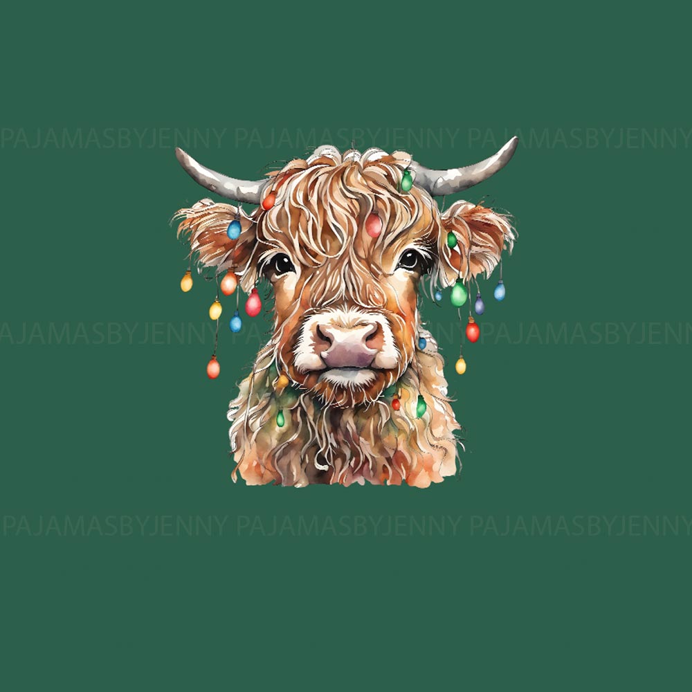 Highland Cow Christmas Matching Pajama Set Dog Highland Cow Christmas Matching Pajama Set Dog