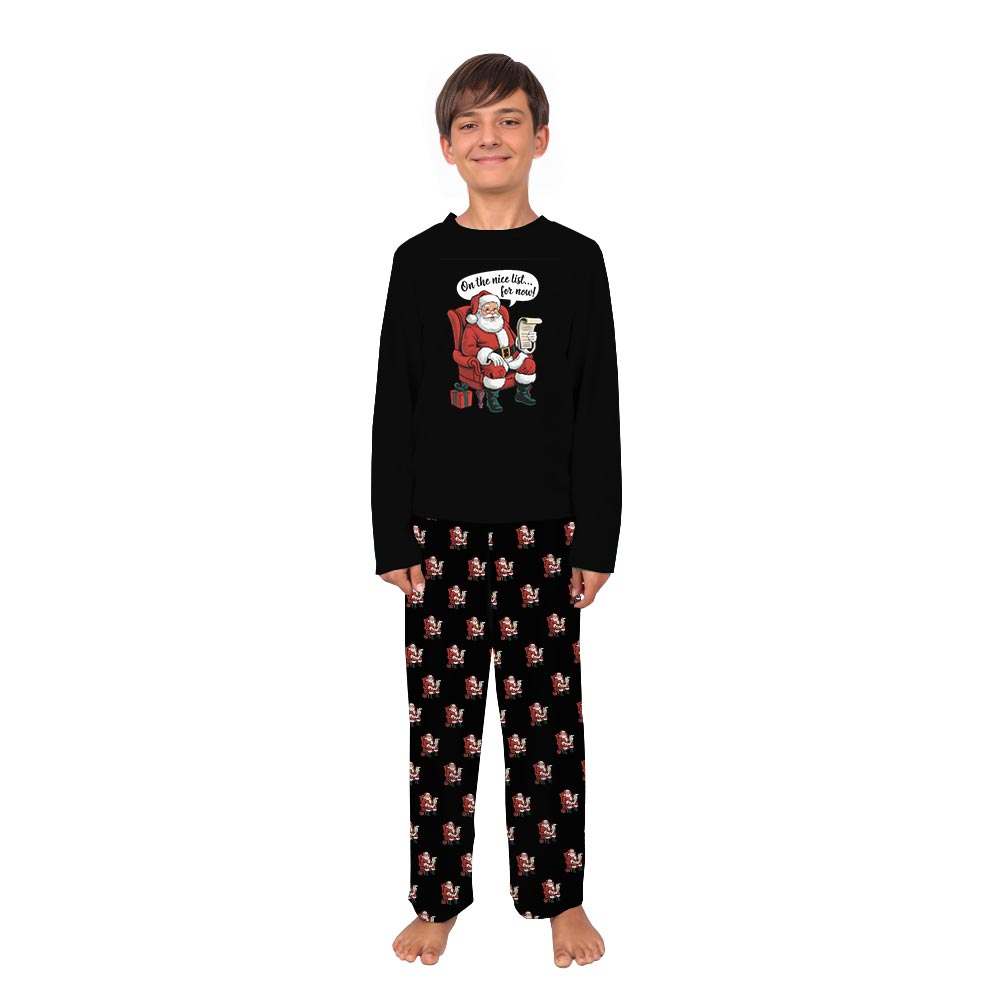 Santa and Gifts Matching Dog Owner Christmas Pajamas Santa and Gifts Matching Dog Owner Christmas Pajamas