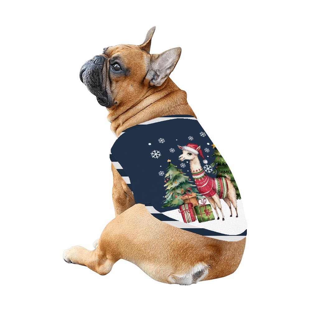 Navy Llama and Christmas Theme Family Pajamas With Dog Navy Llama and Christmas Theme Family Pajamas With Dog