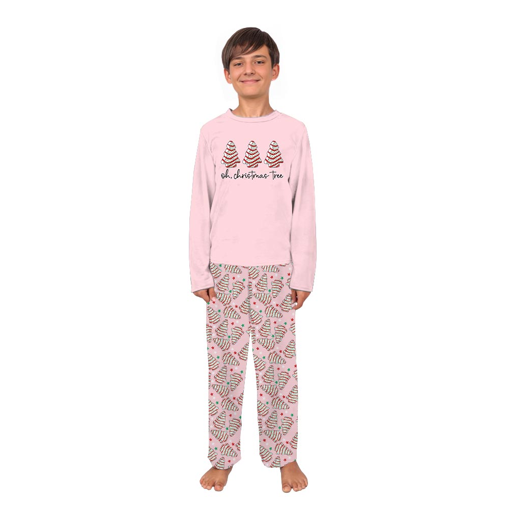 Pink Christmas Tree Cake Dog Family Matching Pajamas Pink Christmas Tree Cake Dog Family Matching Pajamas