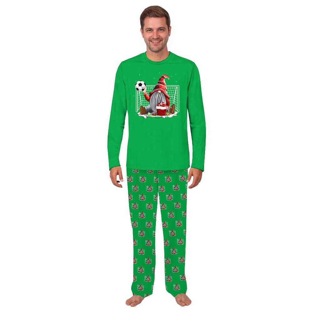 Gnome Playing Christmas Soccer People And Dog Matching Pajamas Gnome Playing Christmas Soccer People And Dog Matching Pajamas