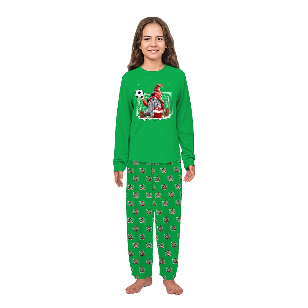 Gnome Playing Christmas Soccer People And Dog Matching Pajamas Gnome Playing Christmas Soccer People And Dog Matching Pajamas