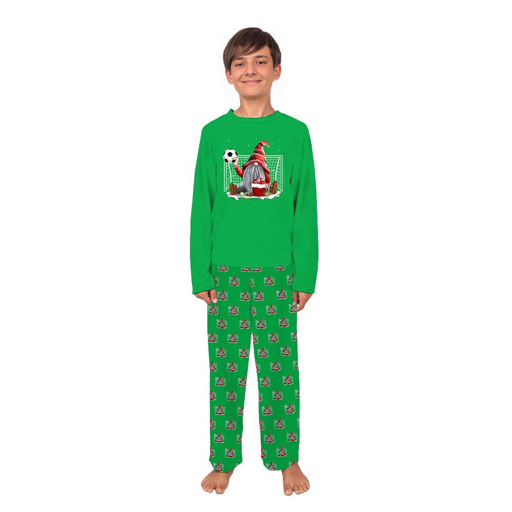 Gnome Playing Christmas Soccer People And Dog Matching Pajamas Gnome Playing Christmas Soccer People And Dog Matching Pajamas