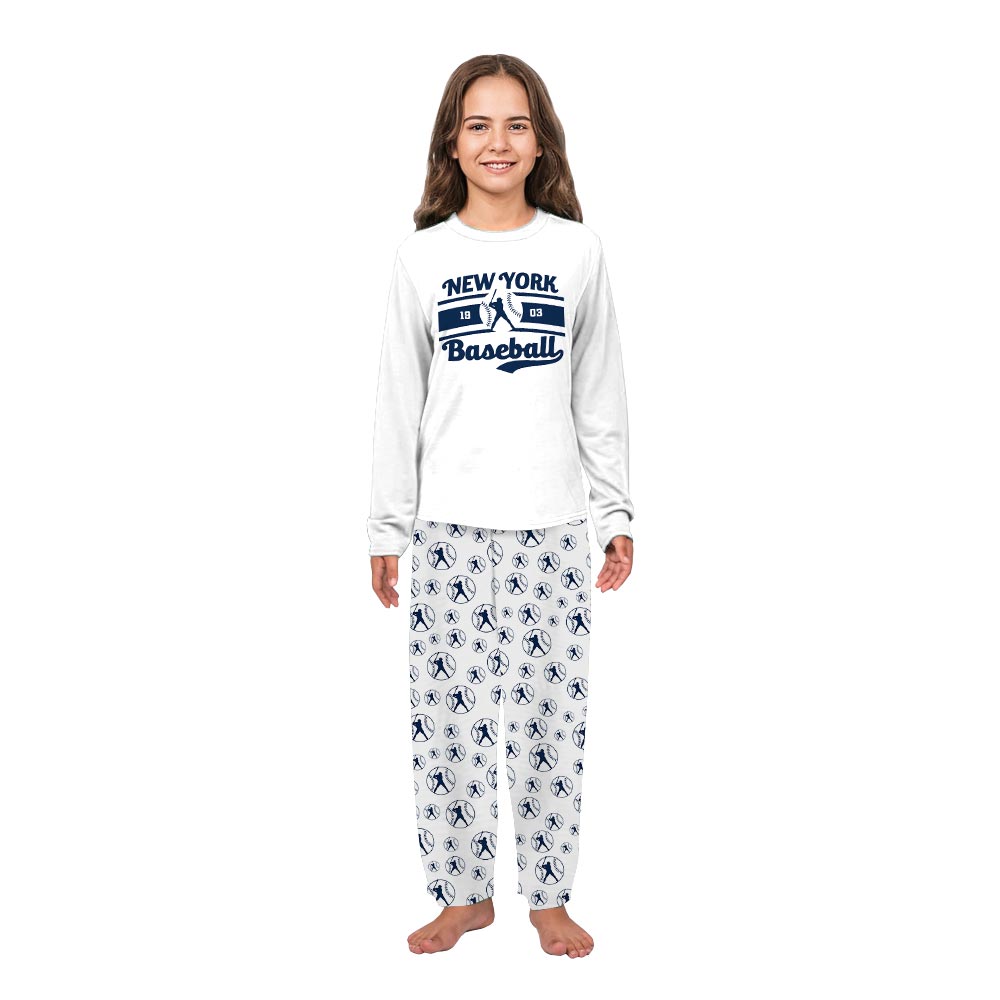 White New York Yankees Baseball Dog And Me Matching Pajamas