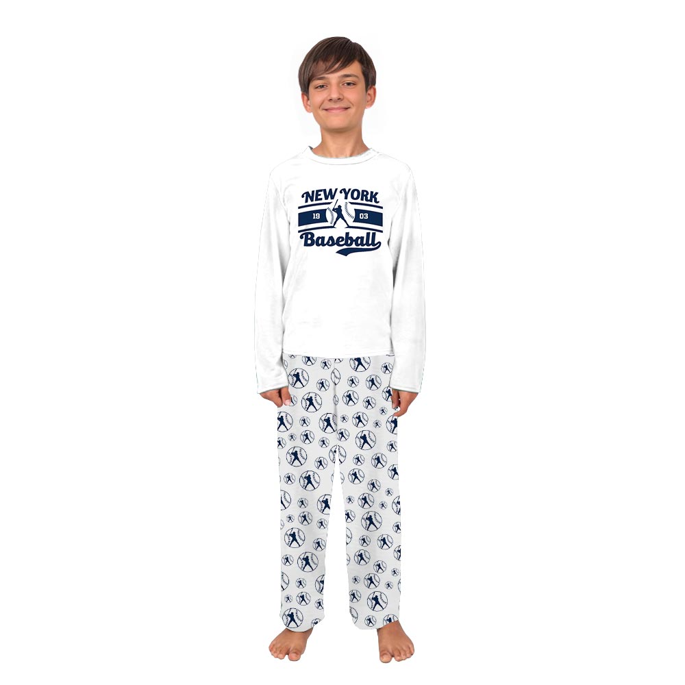 White New York Yankees Baseball Dog And Me Matching Pajamas