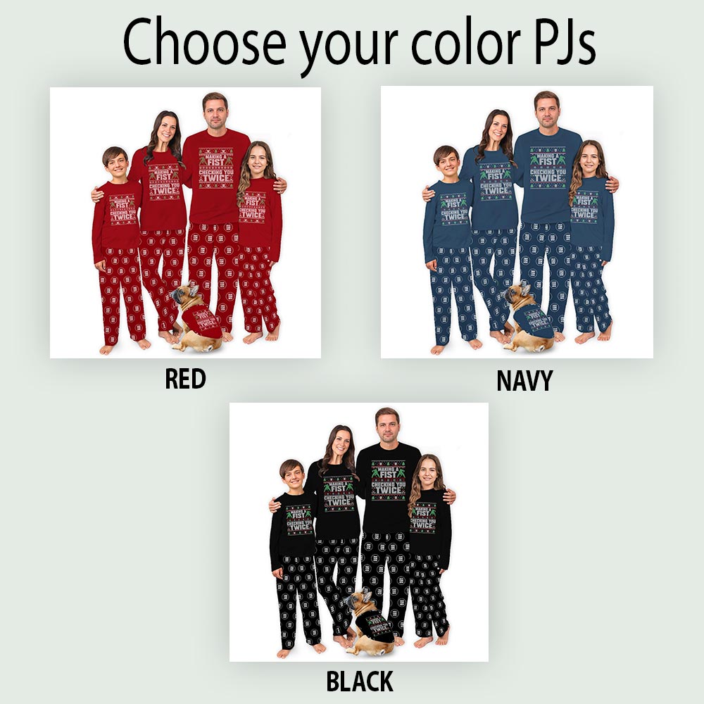 Making a Fist Quote Logo Custom Christmas Holiday Pajamas