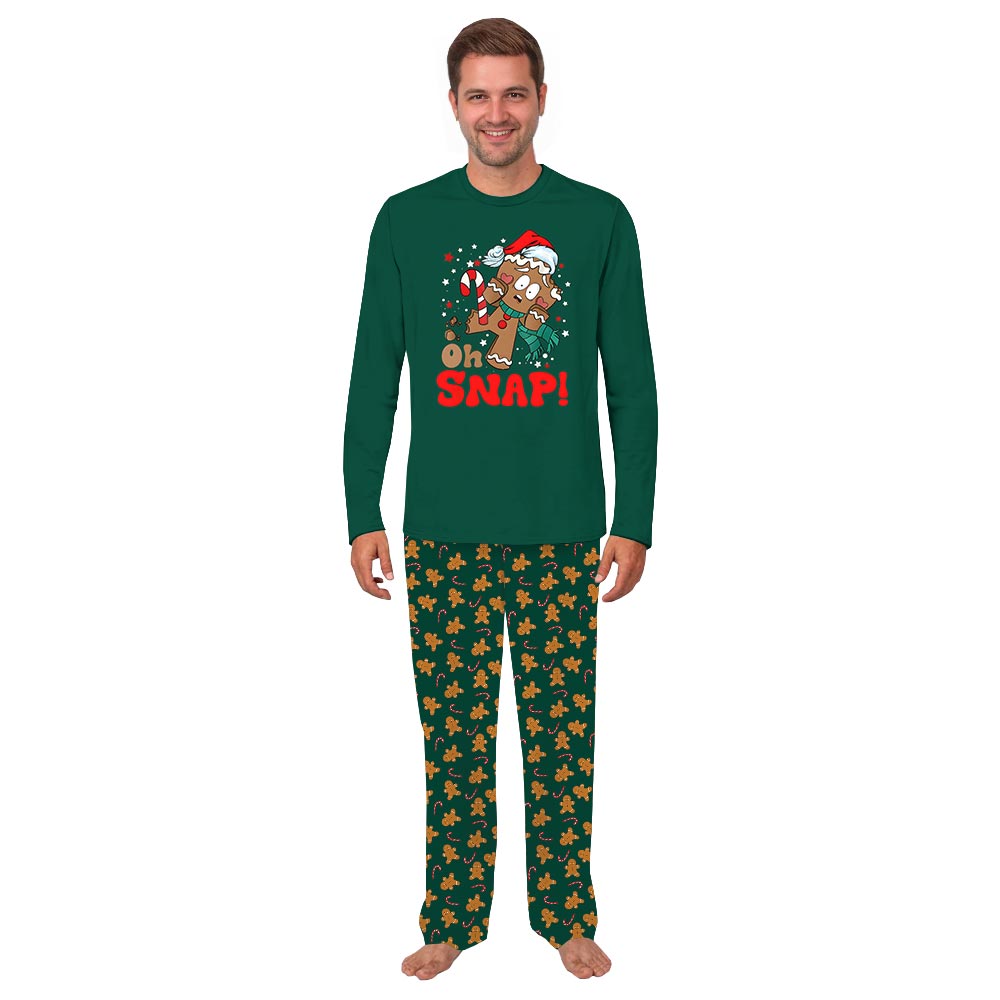 Gingerbread Family Pajamas With Dog and Oh Snap Saying Gingerbread Family Pajamas With Dog and Oh Snap Saying