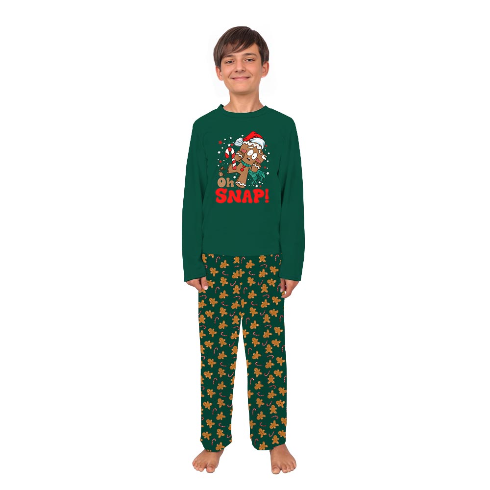 Gingerbread Family Pajamas With Dog and Oh Snap Saying Gingerbread Family Pajamas With Dog and Oh Snap Saying
