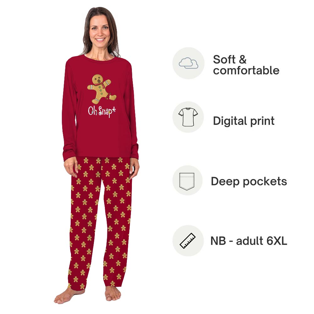 Red Oh Snap Gingerbread Quote Matching Christmas With Dog Pajamas Red Oh Snap Gingerbread Quote Matching Christmas With Dog Pajamas