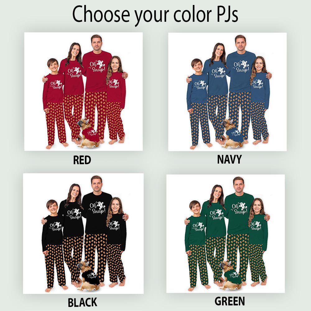 Oh Snap Gingerbread Man Family And Dog Holiday Pajamas Oh Snap Gingerbread Man Family And Dog Holiday Pajamas