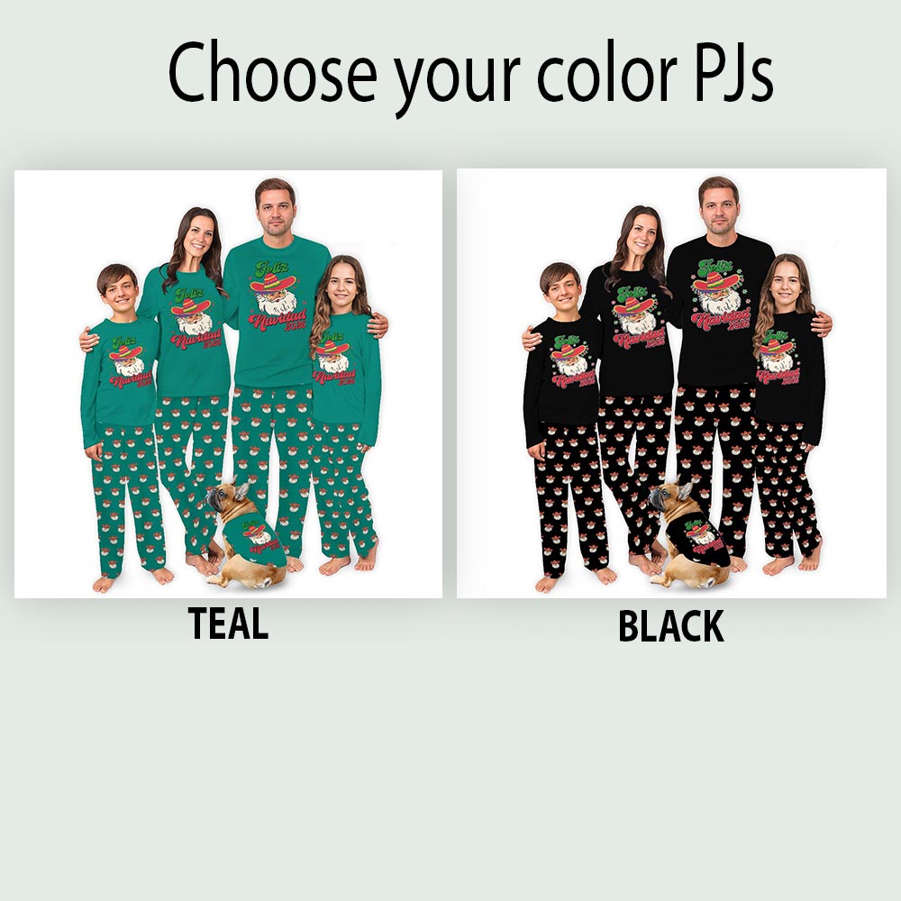 Fun Feliz Navidad Christmas Santa Matching Dog Family Pajamas Fun Feliz Navidad Christmas Santa Matching Dog Family Pajamas