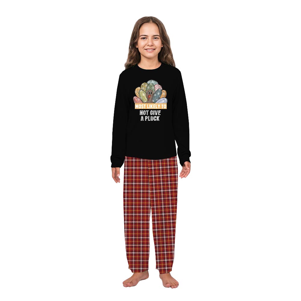 Black Most Likely To Turkey Matching Family Thanksgiving Pajamas with Custom Design Black Most Likely To Turkey Matching Family Thanksgiving Pajamas with Custom Design