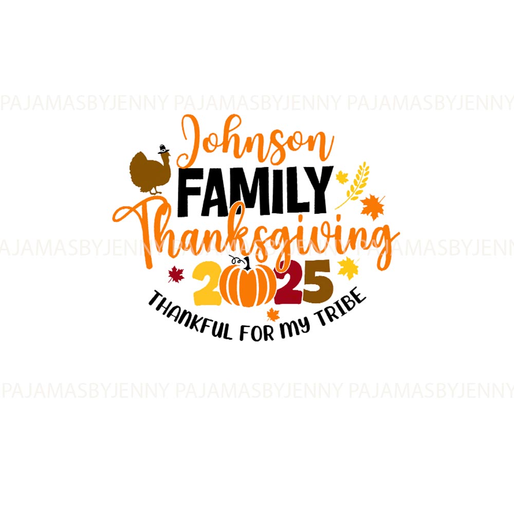 Thankful For My Tribe Thanksgiving Family Personalized Pajamas Thankful For My Tribe Thanksgiving Family Personalized Pajamas