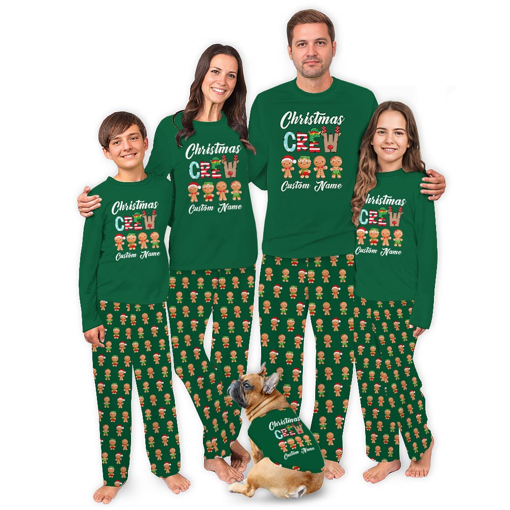 Gingerbread Christmas Crew Personalized Family Holiday Pajamas Gingerbread Christmas Crew Personalized Family Holiday Pajamas