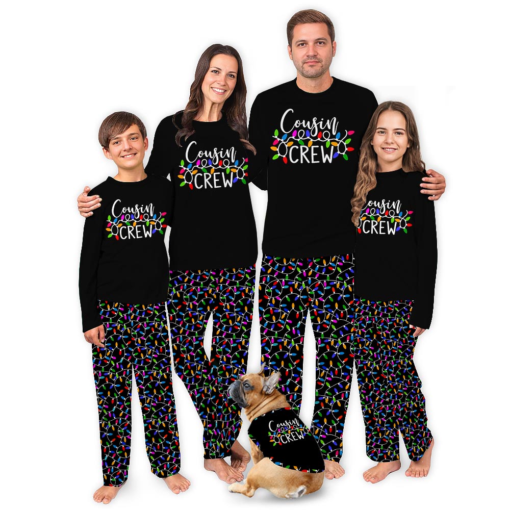 Xmas Lights Cousin Crew Christmas Dog And Owner Pajamas Xmas Lights Cousin Crew Christmas Dog And Owner Pajamas