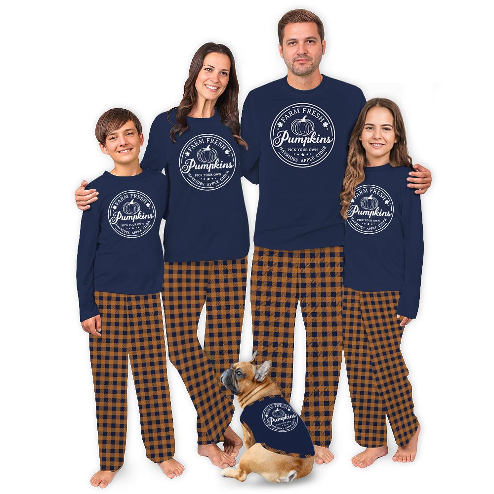 Farm Fresh Pumpkins Thanksgiving Family Pajama Sets