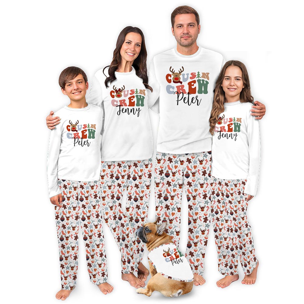Reindeer Cousin Crew Personalized Family Pajama Sets Reindeer Cousin Crew Personalized Family Pajama Sets