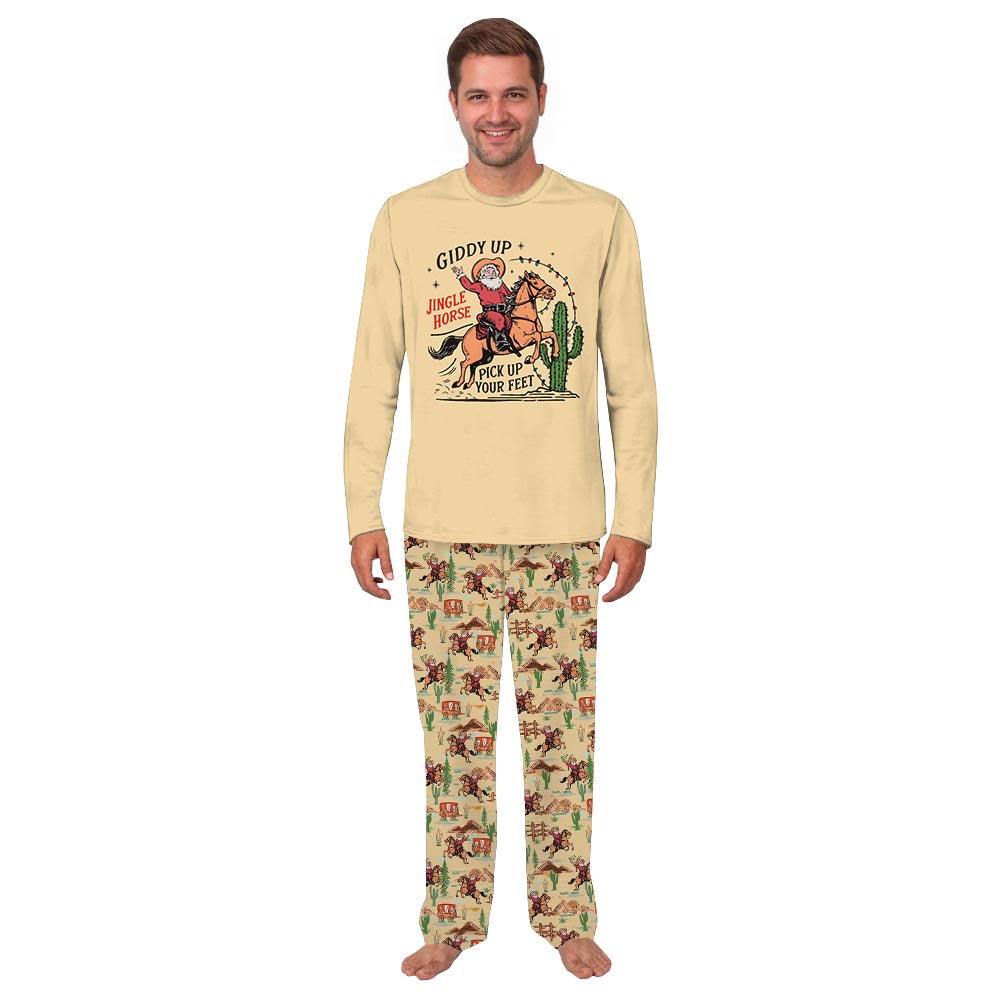 Festive Retro Cowboy Santa Western Christmas Matching Dog Pajamas Festive Retro Cowboy Santa Western Christmas Matching Dog Pajamas