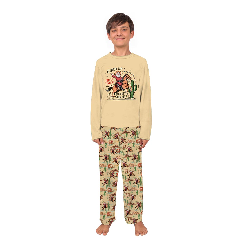 Festive Retro Cowboy Santa Western Christmas Matching Dog Pajamas Festive Retro Cowboy Santa Western Christmas Matching Dog Pajamas