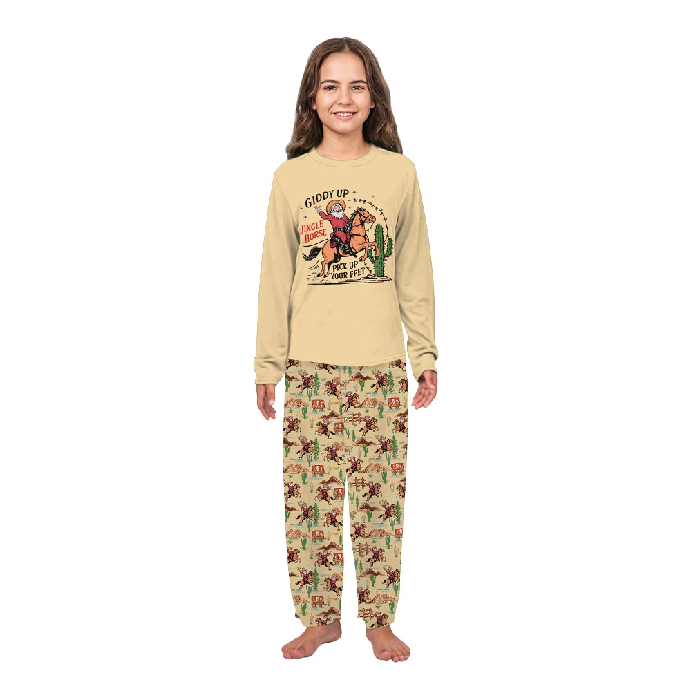 Festive Retro Cowboy Santa Western Christmas Matching Dog Pajamas Festive Retro Cowboy Santa Western Christmas Matching Dog Pajamas