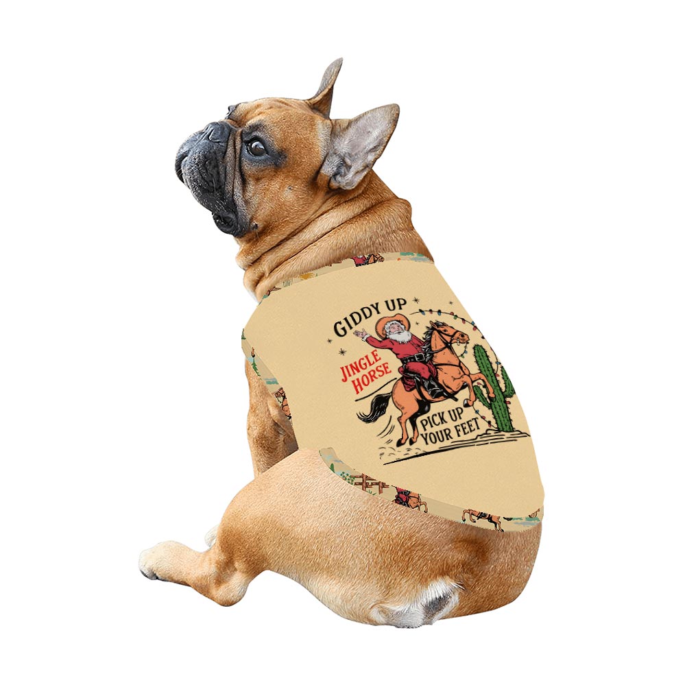 Festive Retro Cowboy Santa Western Christmas Matching Dog Pajamas Festive Retro Cowboy Santa Western Christmas Matching Dog Pajamas