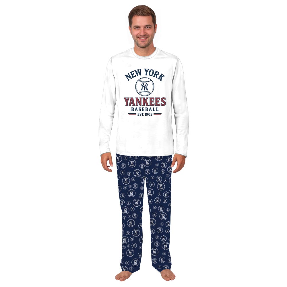 New York Yankees Baseball Family Pajamas With Dog New York Yankees Baseball Family Pajamas With Dog