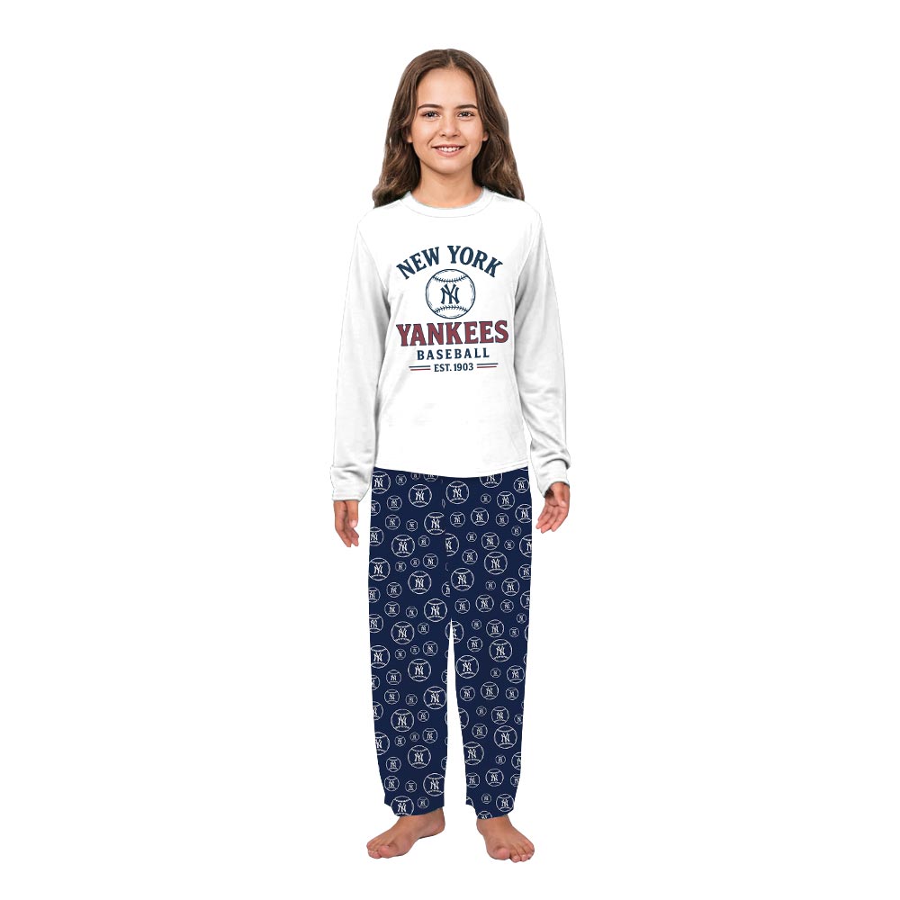 New York Yankees Baseball Family Pajamas With Dog New York Yankees Baseball Family Pajamas With Dog