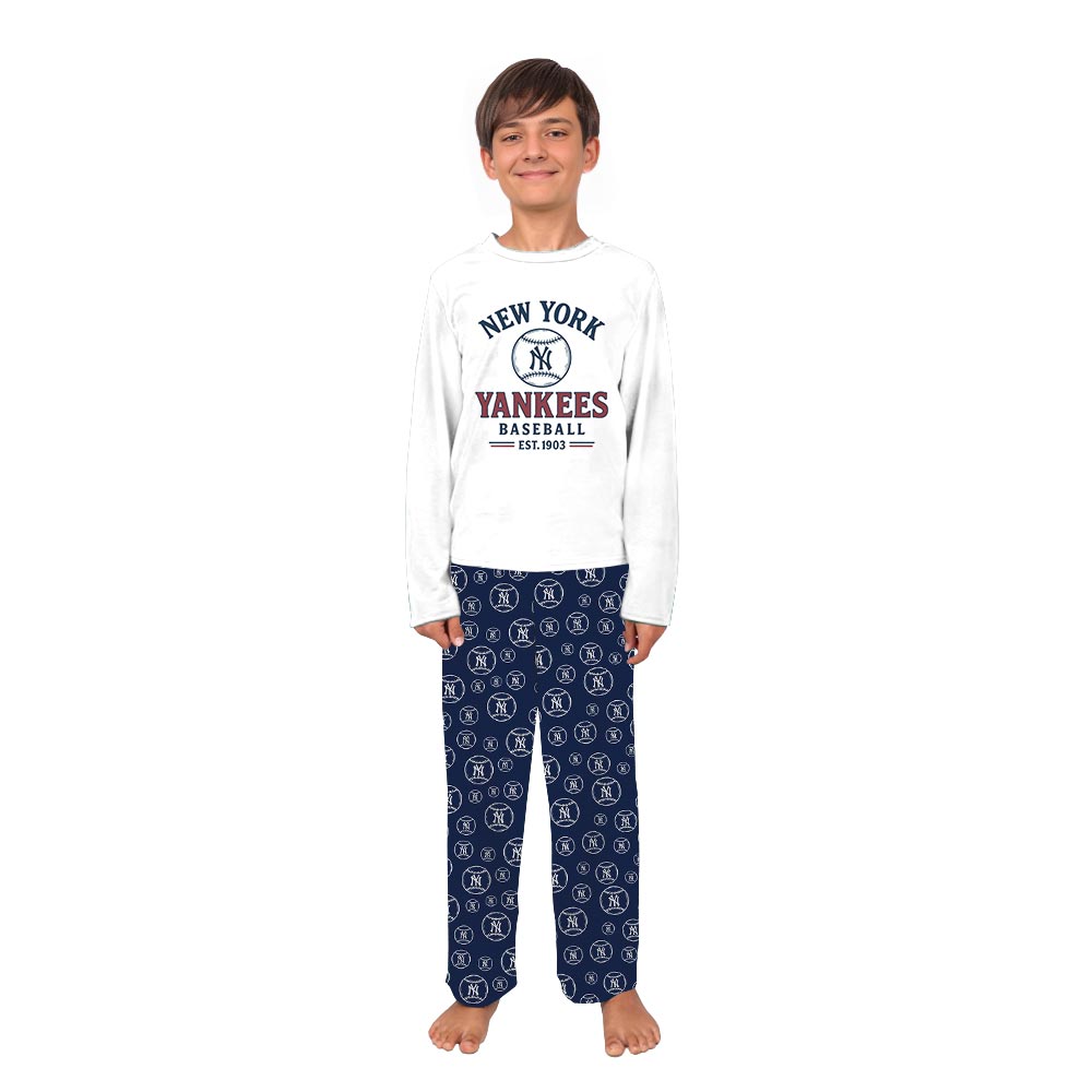 New York Yankees Baseball Family Pajamas With Dog New York Yankees Baseball Family Pajamas With Dog
