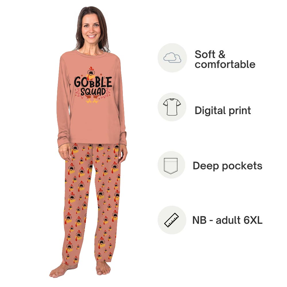 Gobble Squad Turkey Thanksgiving Matching PJs With Your Dog Gobble Squad Turkey Thanksgiving Matching PJs With Your Dog