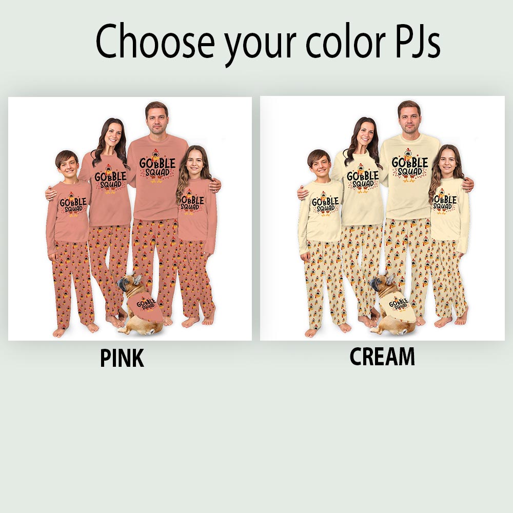 Gobble Squad Turkey Thanksgiving Matching PJs With Your Dog Gobble Squad Turkey Thanksgiving Matching PJs With Your Dog