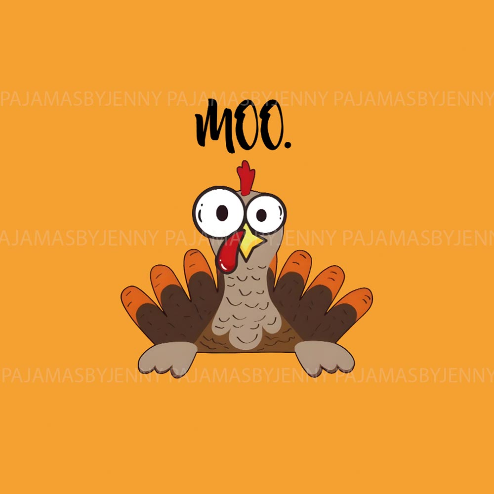 Funny Thanksgiving Turkey Moo Adult And Dog Matching Pajamas