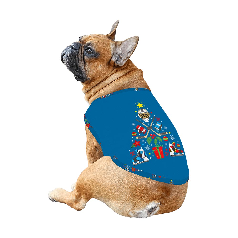 Ice Hockey Christmas Tree Dog Print Christmas Pajamas