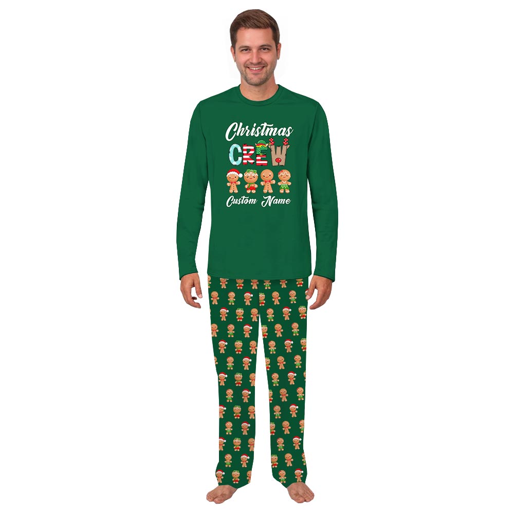 Gingerbread Christmas Crew Personalized Family Holiday Pajamas Gingerbread Christmas Crew Personalized Family Holiday Pajamas
