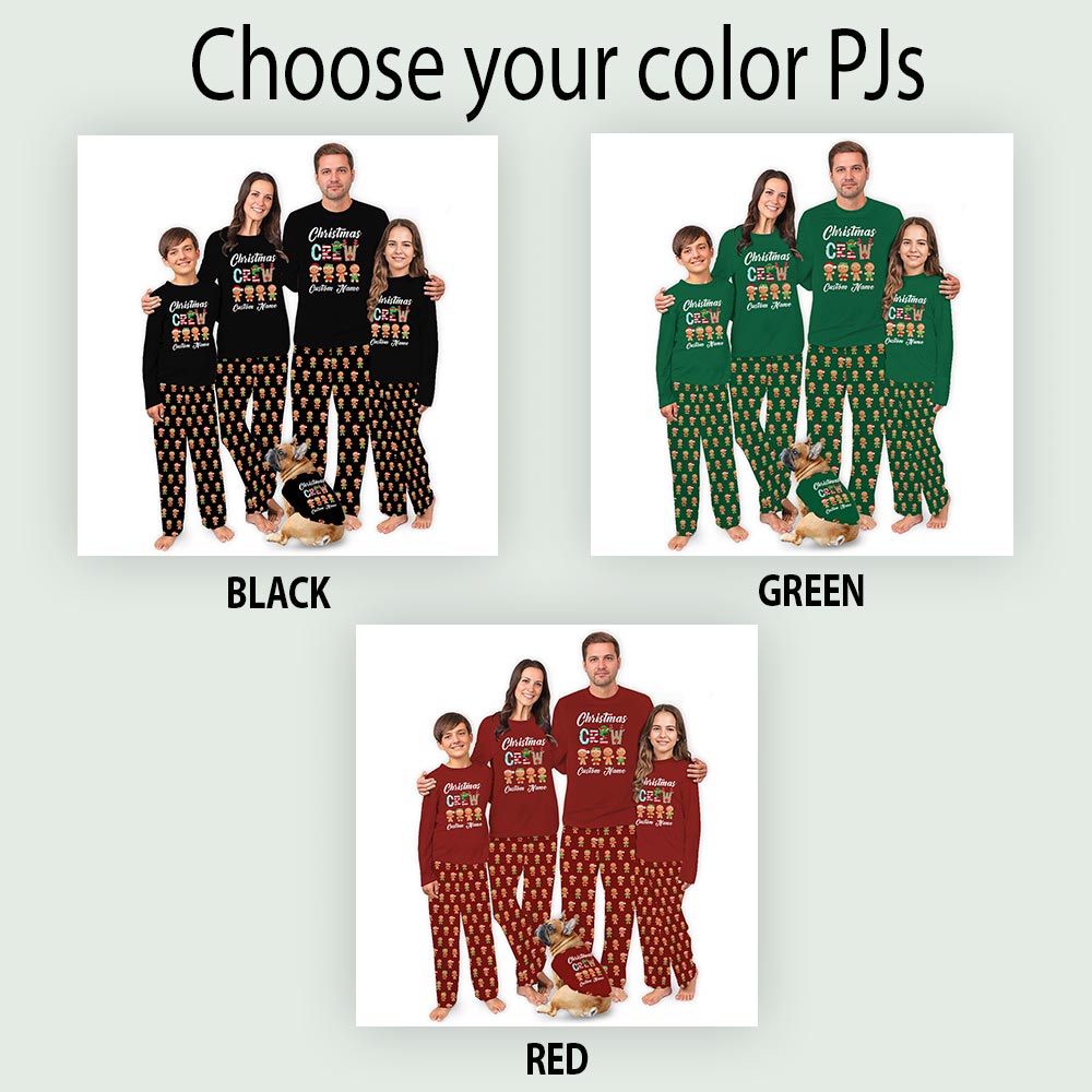 Gingerbread Christmas Crew Personalized Family Holiday Pajamas Gingerbread Christmas Crew Personalized Family Holiday Pajamas