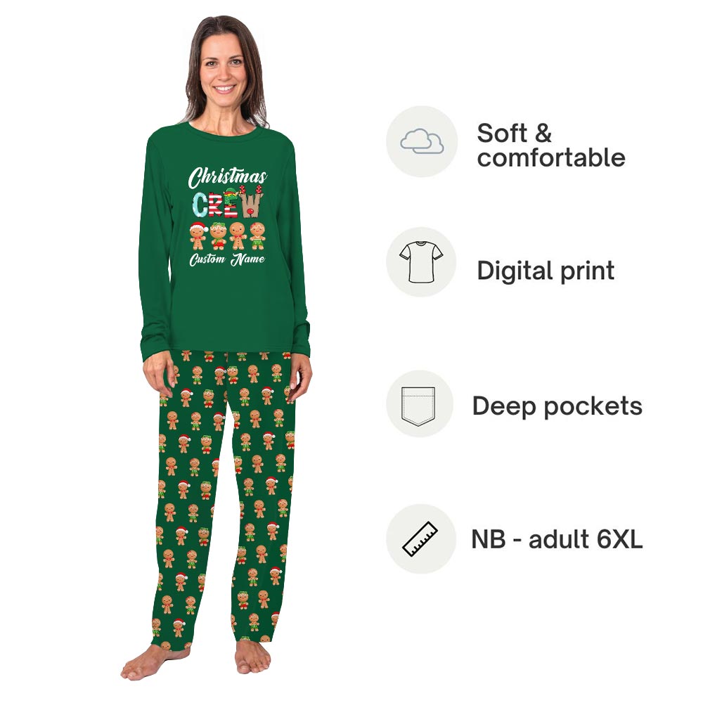 Gingerbread Christmas Crew Personalized Family Holiday Pajamas Gingerbread Christmas Crew Personalized Family Holiday Pajamas