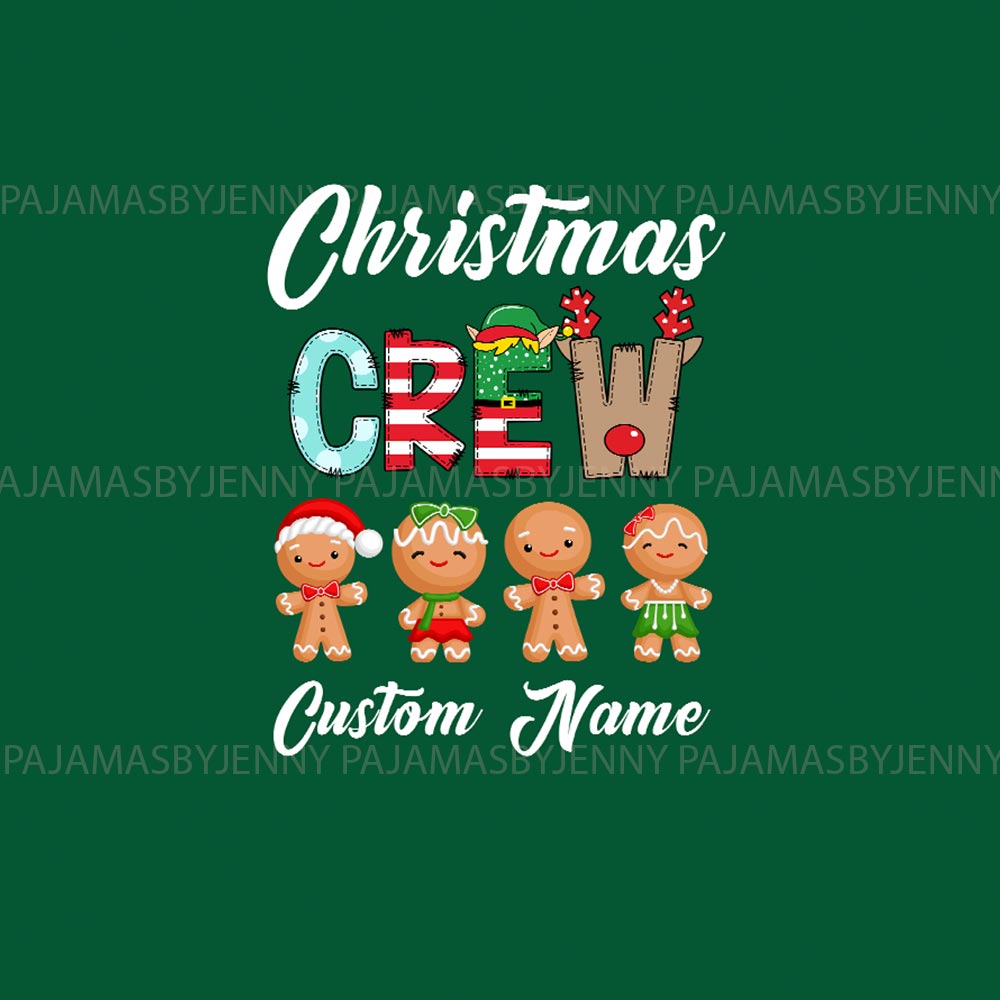 Gingerbread Christmas Crew Personalized Family Holiday Pajamas Gingerbread Christmas Crew Personalized Family Holiday Pajamas