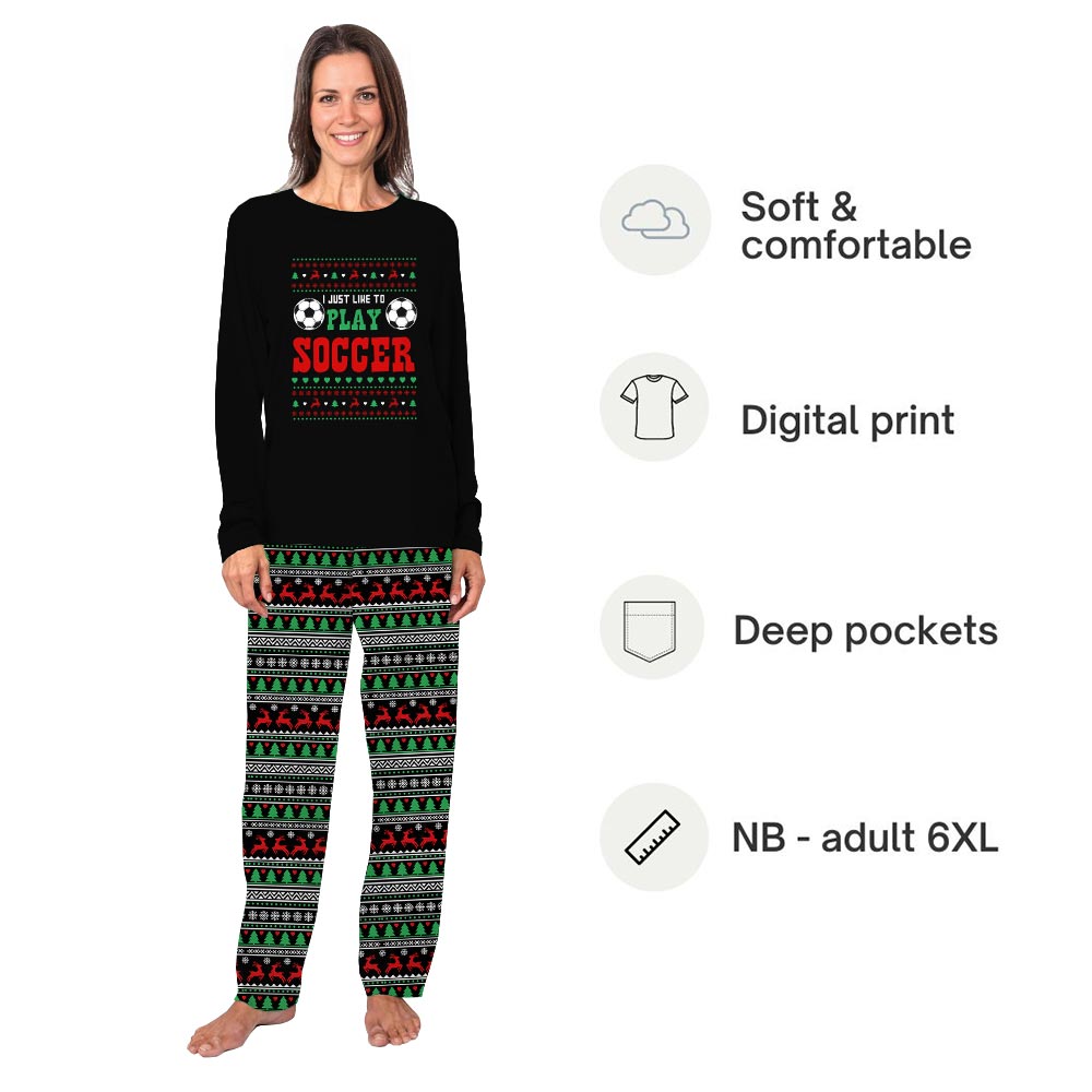 I Just Like To Play Soccer Saying Dog Family Christmas Pajamas I Just Like To Play Soccer Saying Dog Family Christmas Pajamas
