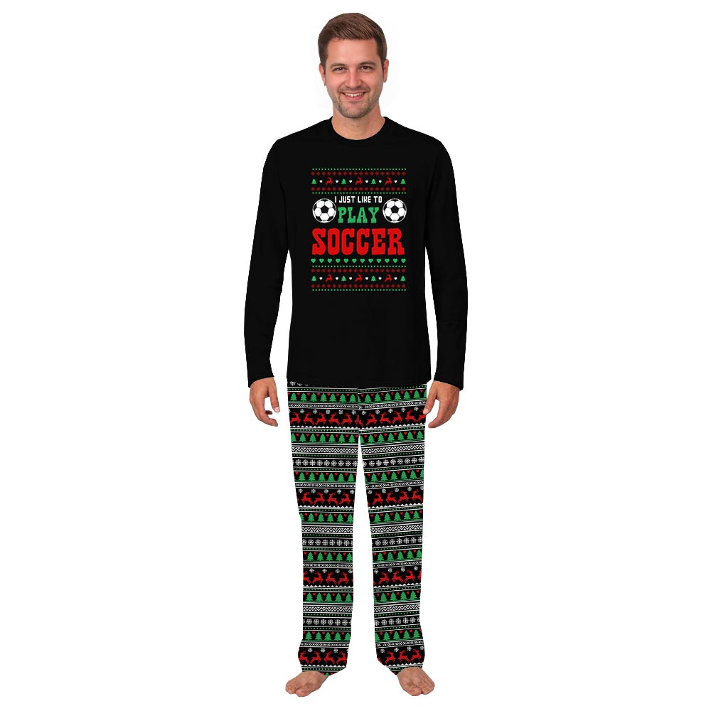 I Just Like To Play Soccer Saying Dog Family Christmas Pajamas I Just Like To Play Soccer Saying Dog Family Christmas Pajamas