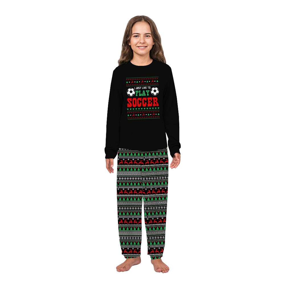 I Just Like To Play Soccer Saying Dog Family Christmas Pajamas I Just Like To Play Soccer Saying Dog Family Christmas Pajamas