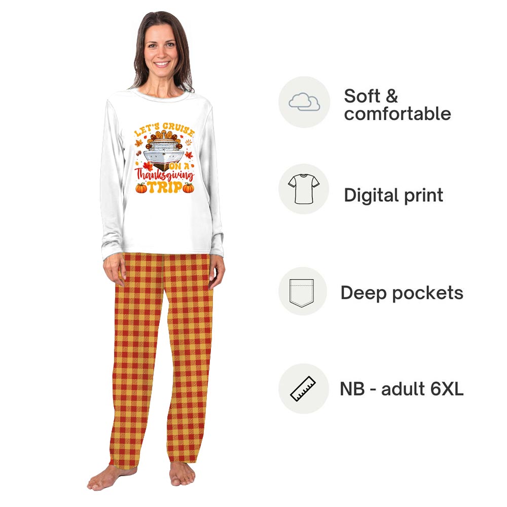 Cruise on A Thanksgiving Trip Quote Matching Pajamas Including Dog