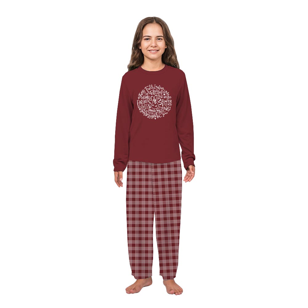 Family Pajamas Thanksgiving with Festive Fall Pattern and Turkey Family Pajamas Thanksgiving with Festive Fall Pattern and Turkey