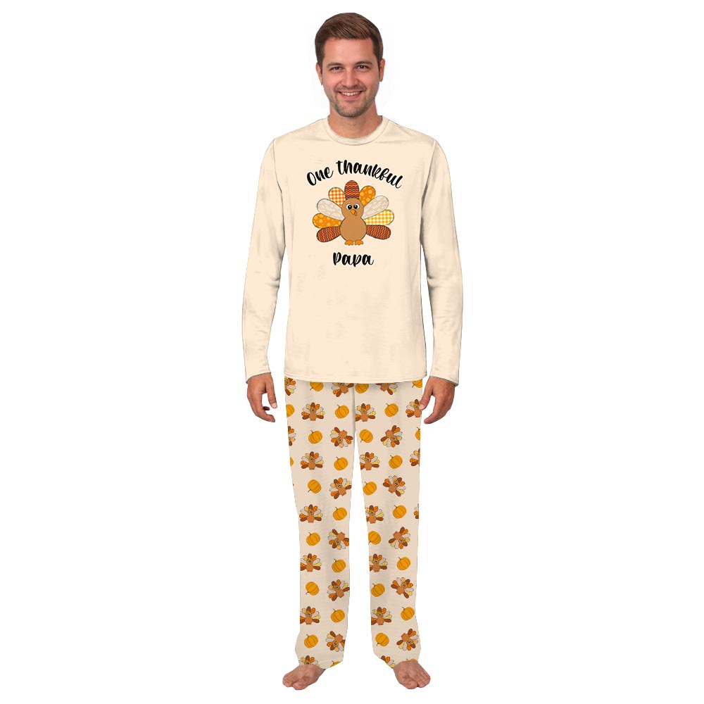 Cream Turkey Custom Matching Family Thanksgiving Pajamas Cream Turkey Custom Matching Family Thanksgiving Pajamas