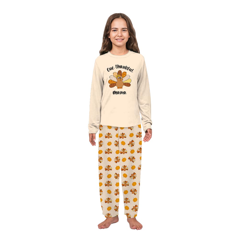 Cream Turkey Custom Matching Family Thanksgiving Pajamas Cream Turkey Custom Matching Family Thanksgiving Pajamas