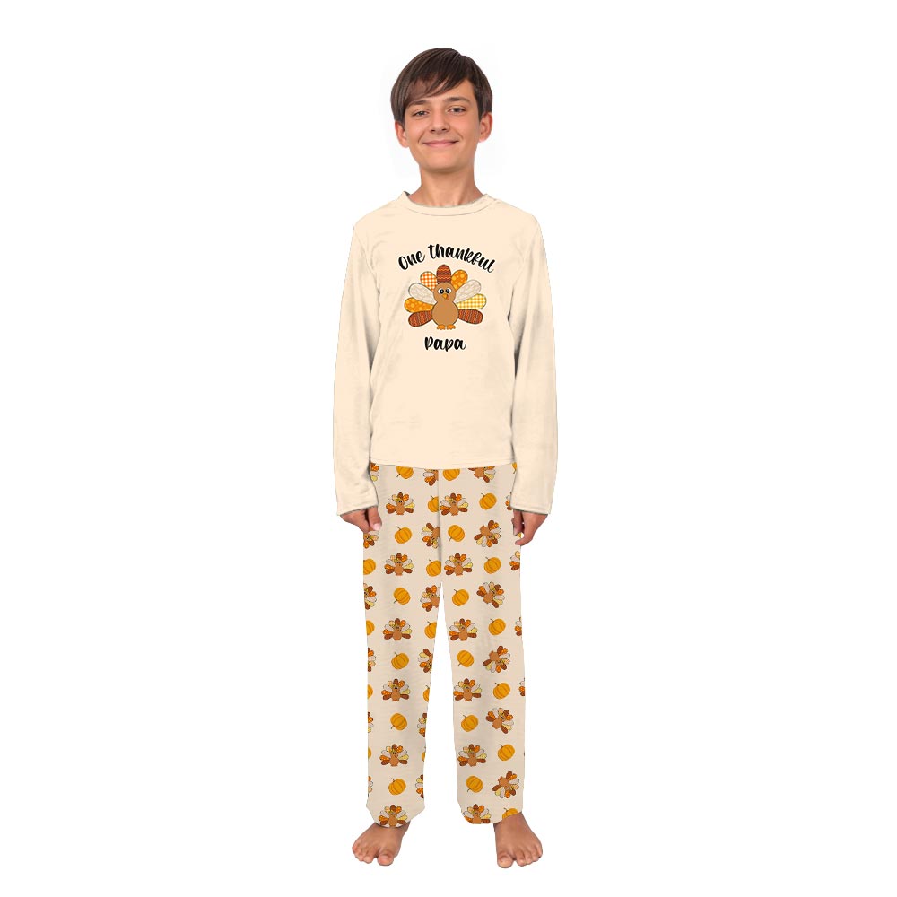 Cream Turkey Custom Matching Family Thanksgiving Pajamas Cream Turkey Custom Matching Family Thanksgiving Pajamas