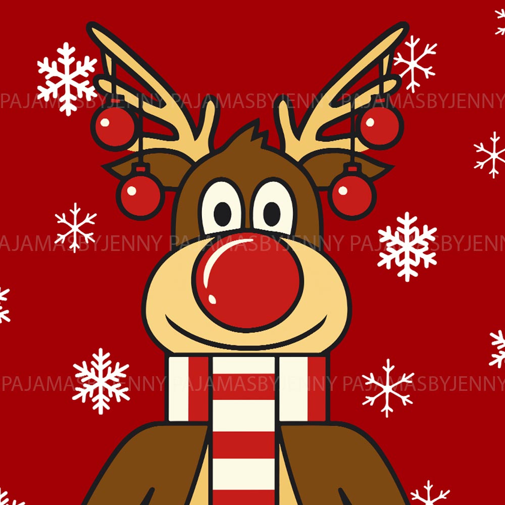 Red Reindeer Xmas Pjs For Family And Dog