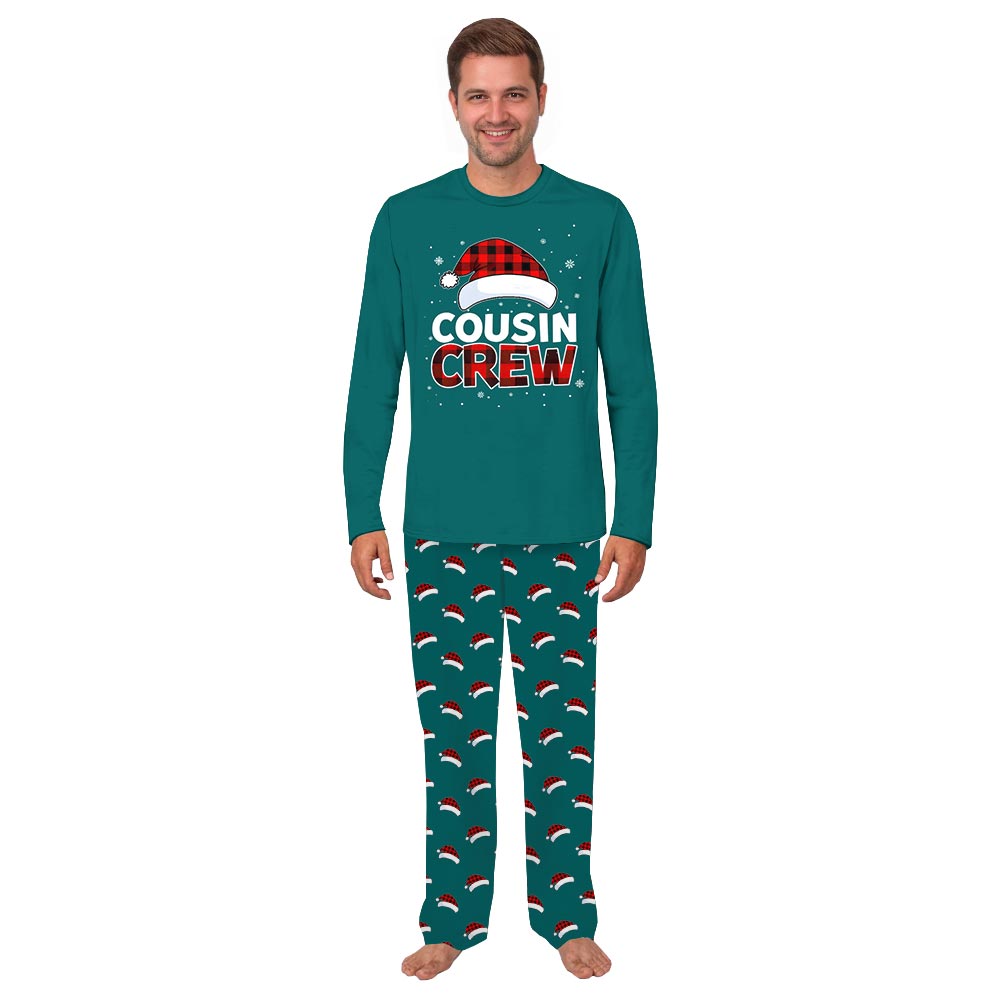 Festive Cousin Crew Family Christmas Jammies With Dog and Santa Hat Festive Cousin Crew Family Christmas Jammies With Dog and Santa Hat