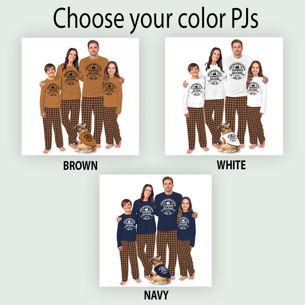 Serving Family Quote Thanksgiving Family Pajama Sets with Customization Serving Family Quote Thanksgiving Family Pajama Sets with Customization