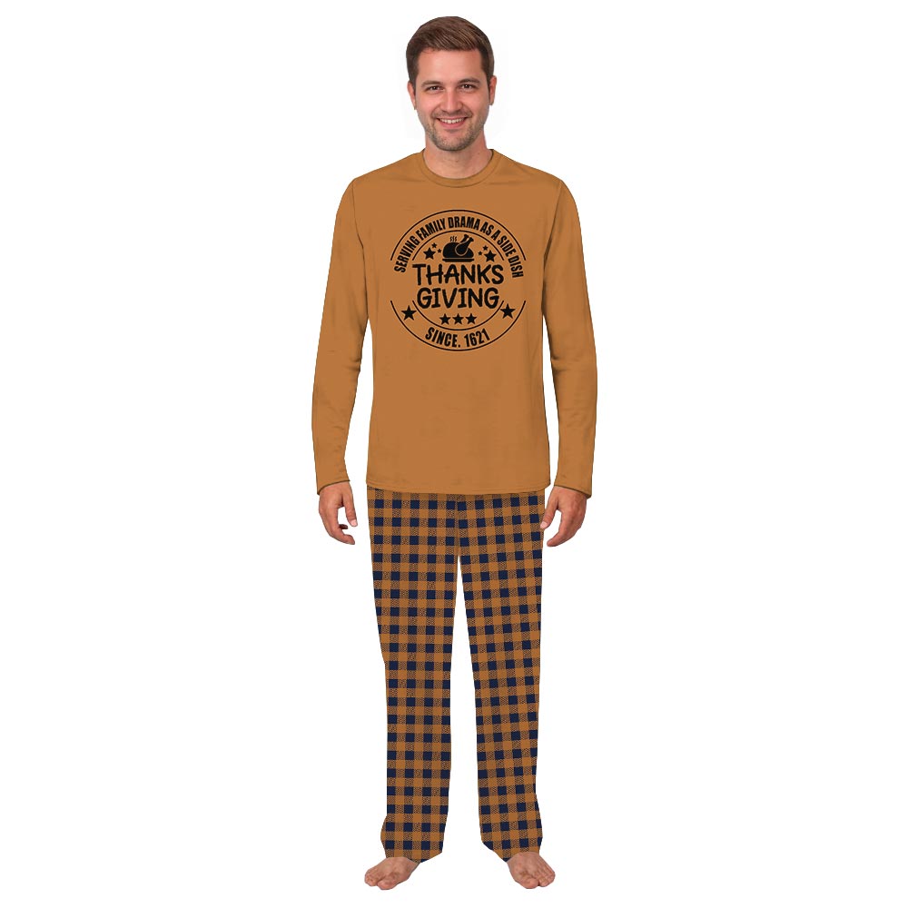 Serving Family Quote Thanksgiving Family Pajama Sets with Customization Serving Family Quote Thanksgiving Family Pajama Sets with Customization
